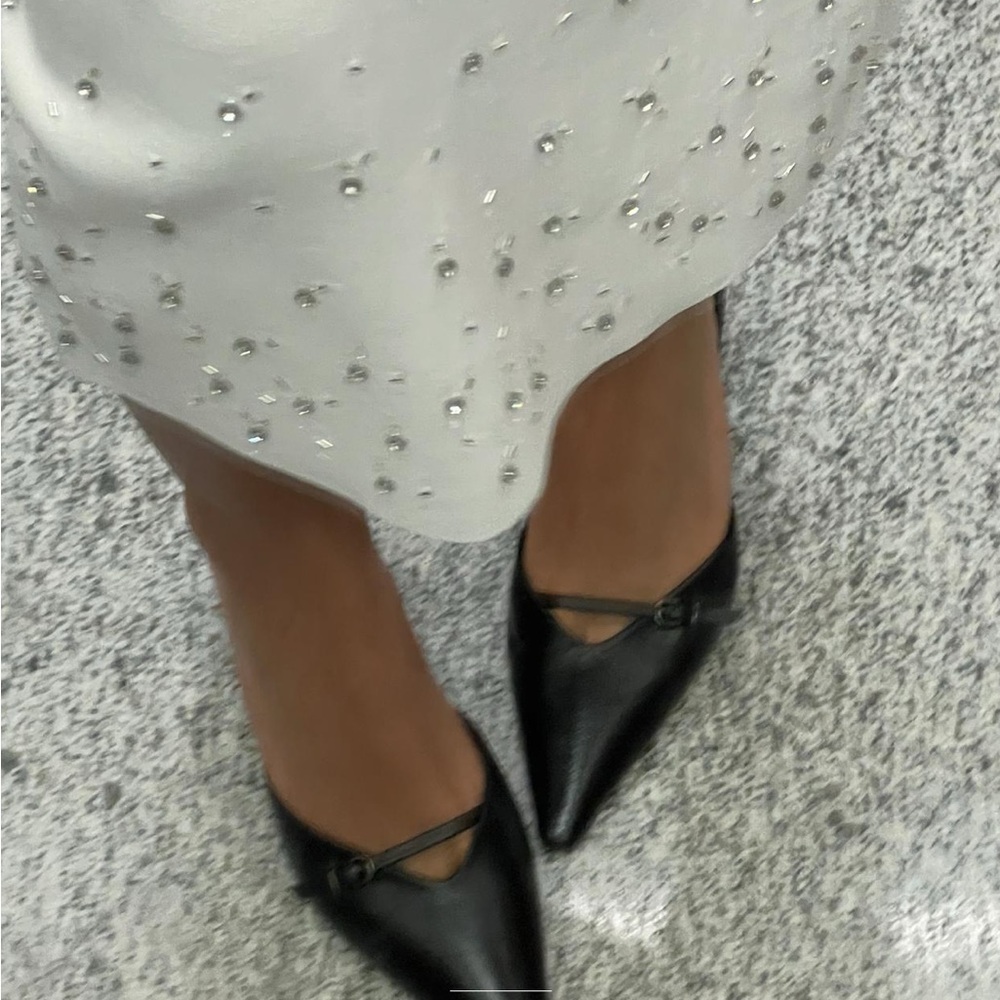 Zara leather heeled mules